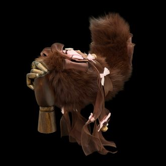 Honey Milu 40CM Voice-Controlled Electric Fox Tail Butt Plug with Pink Bow and Bell