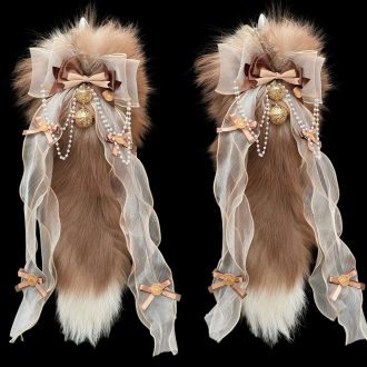 Neverland Ranch 40cm Electric Fox Tail with Remote Control & Bell - Realistic Wool, Cute Bow Accent