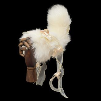 Sweet Cream Voice-Controlled Electric Tail Butt Plug with Real Fox Fur Bow & Bell