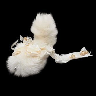 Voice-Controlled Electric Tail Butt Plug - 40cm Real Fox Fur with Bow and Bell