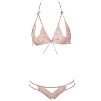Guerlain Sexy Lace Strawberry Open Bust Bra & Panty Set