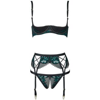 Sexy Lace Cross Strap Bralette & Panty Set for Women