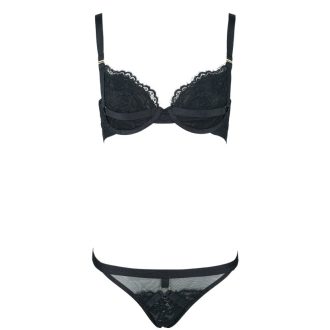 Lace Elastic Memory Wire Double Layer Micro Push-up Bra Set