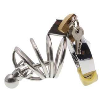 Stainless Steel Chastity Lock for Men - Secure Penis Cage Alternative