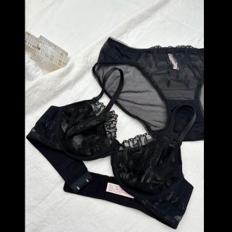 Sexy Lace Mesh Bra & Brief Set - Soft Steel Ring, Breathable Lingerie