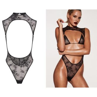 SKIMS Stretch Lace Jumpsuit Cotton Crotch Buckle Tight