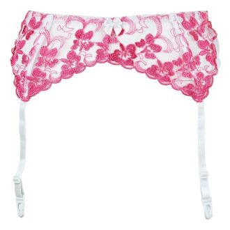 Fun Exposure Embroidered Push-Up Bra Set with Steel Rings & Open Thong