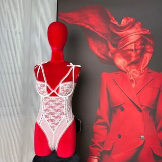 Sexy Lace Mesh Bodysuit Women Open Crotch Underwire Fashion