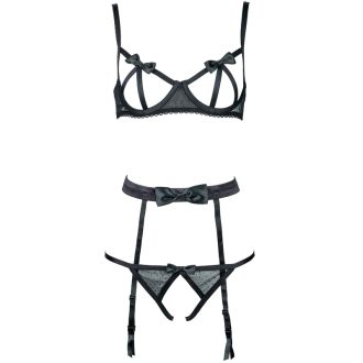 Sexy Open Crotch Lingerie Passion Suit with Garter and Ultra-Thin Design