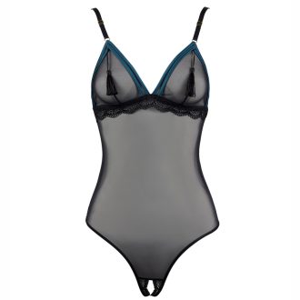 Sexy Lace Jumpsuit Open Crotch Mesh Tassel-Free Steel Ring-Free