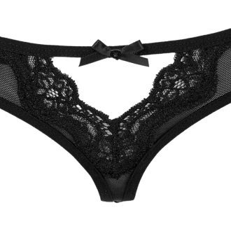Sexy Lace Hollow Out See-Through Bra & Panty Set - Black