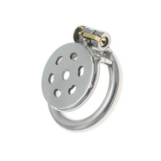 Stainless Steel Flat Chastity Lock for Men - Secure Cage Training Wear