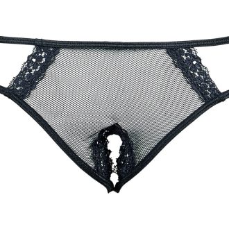Sexy Black Lace Satin Bra & Panty Set - Hollow Design, Low Waist