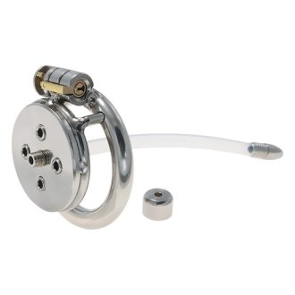 Stainless Steel Chastity Lock Cage for Men's Training