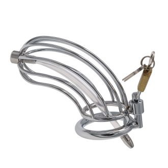 Men's Chastity Lock Penis Cage - Hollow Catheter Binding Alternative Sex Toy