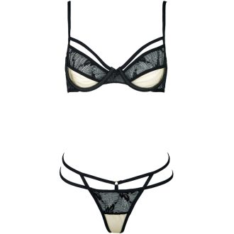 Women's Ultra-Thin Lace Crotch-Free T-Pants Set for Big Breasts