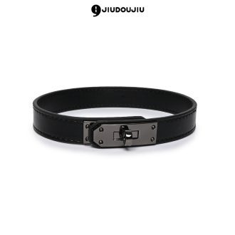 Genuine Leather Choker Necklace with Lock Buckle - Flirty Adult Neck Collar