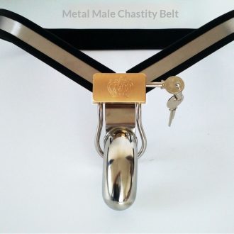 Stainless Steel Y-Strap Chastity Device for Men - Secure Private Lock Underwear