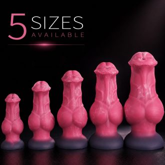 Mixed-color dog-shaped silicone dildo