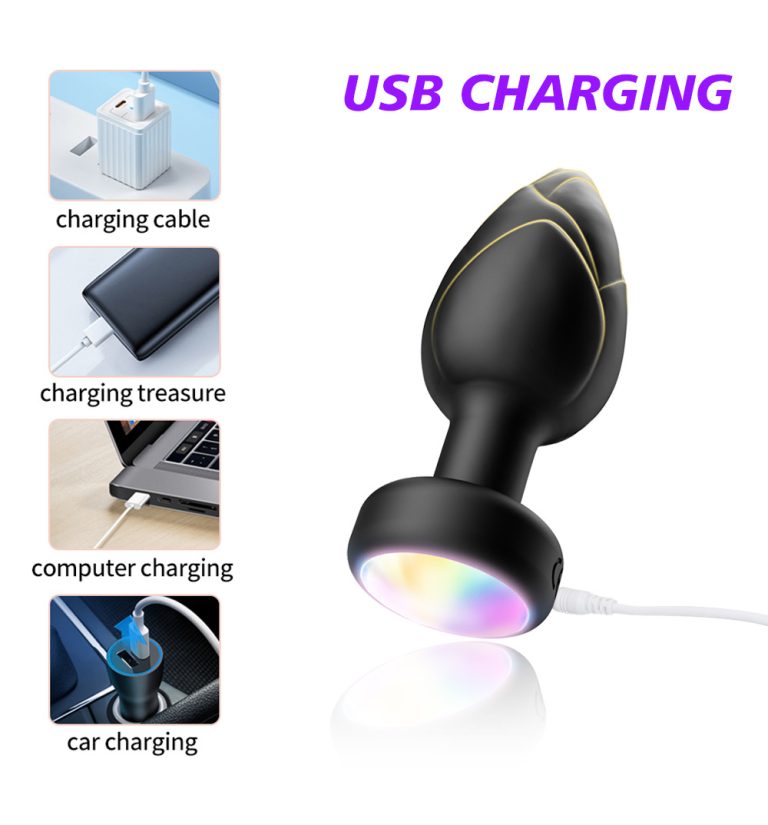 Wireless remote control colorful luminous and vibrating silicone anal plug - Image 11