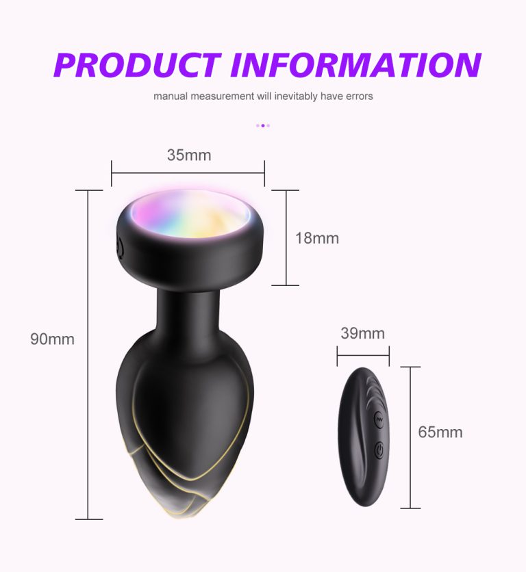 Wireless remote control colorful luminous and vibrating silicone anal plug - Image 12