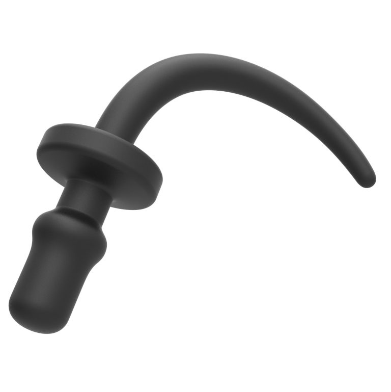 Black silicone large dog tail anal plug (46mm) - Image 4