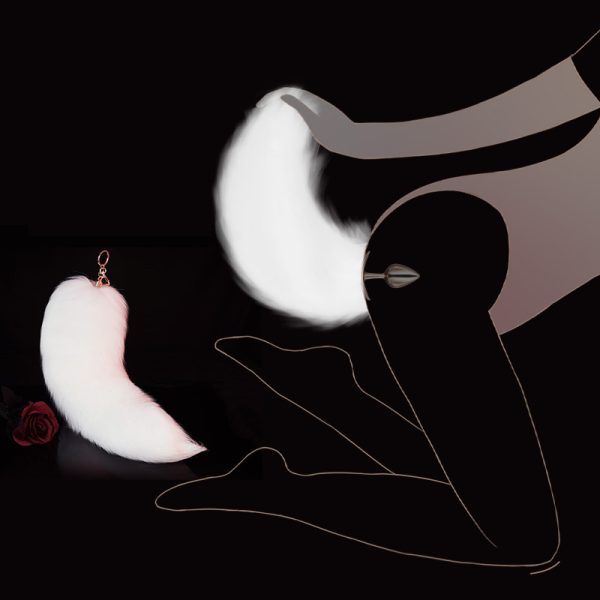 High-End White Fox Tail Anal Plug（30/33/38mm） - Image 3