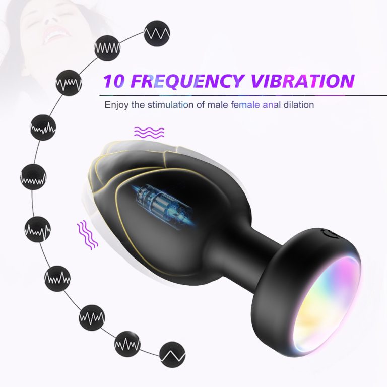 Wireless remote control colorful luminous and vibrating silicone anal plug - Image 4