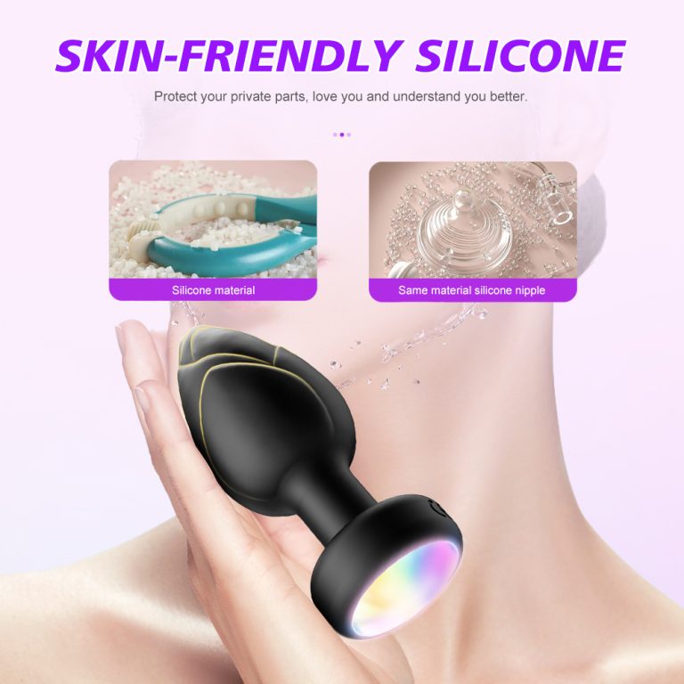 Wireless remote control colorful luminous and vibrating silicone anal plug - Image 5