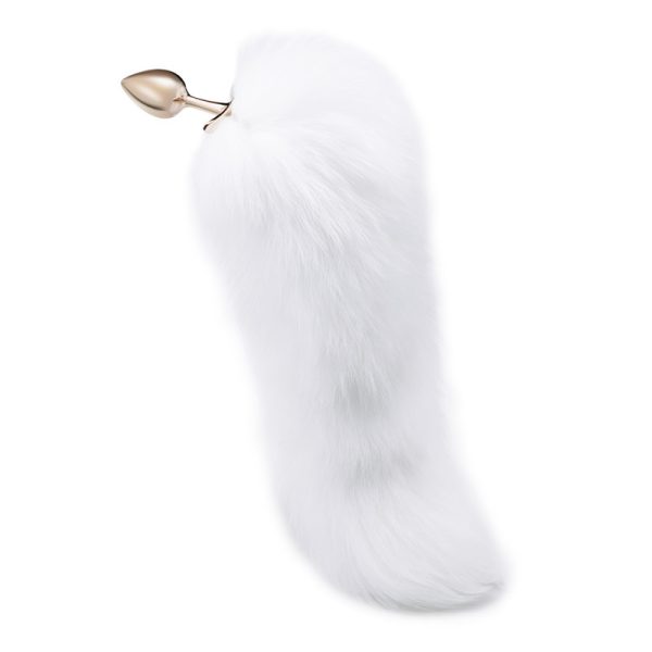 High-End White Fox Tail Anal Plug（30/33/38mm） - Image 4