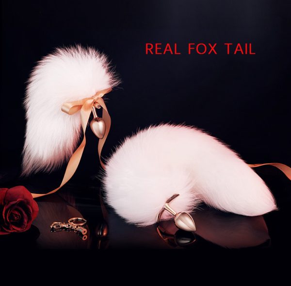 High-End White Fox Tail Anal Plug（30/33/38mm）