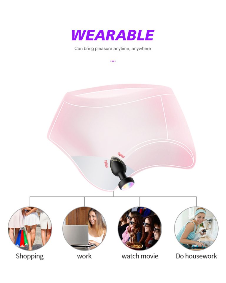 Wireless remote control colorful luminous and vibrating silicone anal plug - Image 7