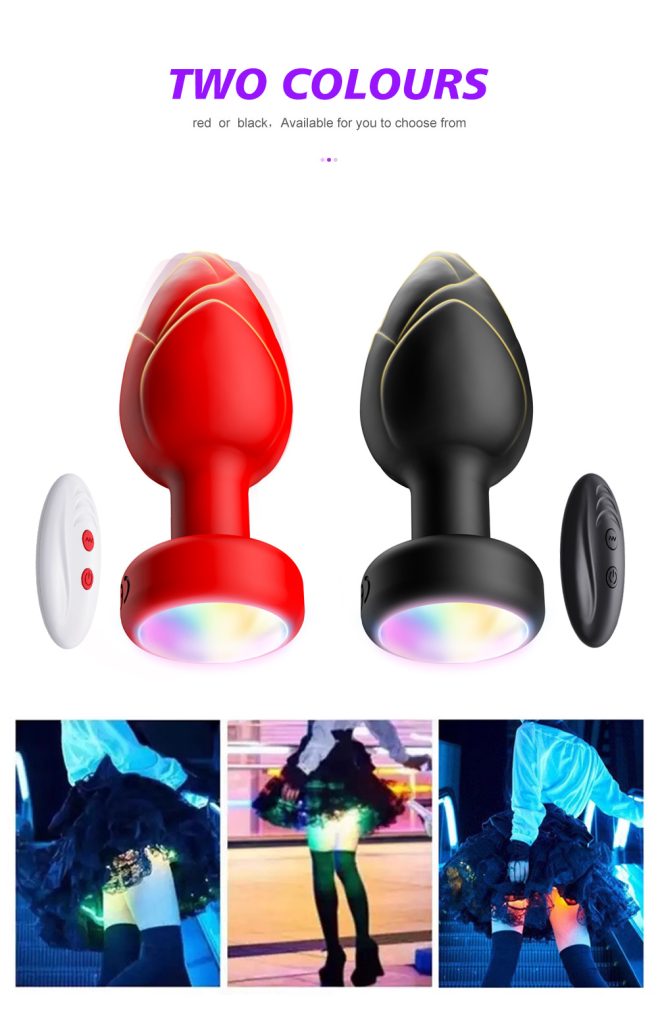 Wireless remote control colorful luminous and vibrating silicone anal plug - Image 9