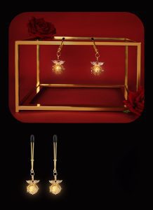 Sexy Luminous Angel Wings Nipple Clamps – Glow in the Dark Nipple Jewelry