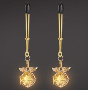Sexy Luminous Angel Wings Nipple Clamps - Glow in the Dark Nipple Jewelry