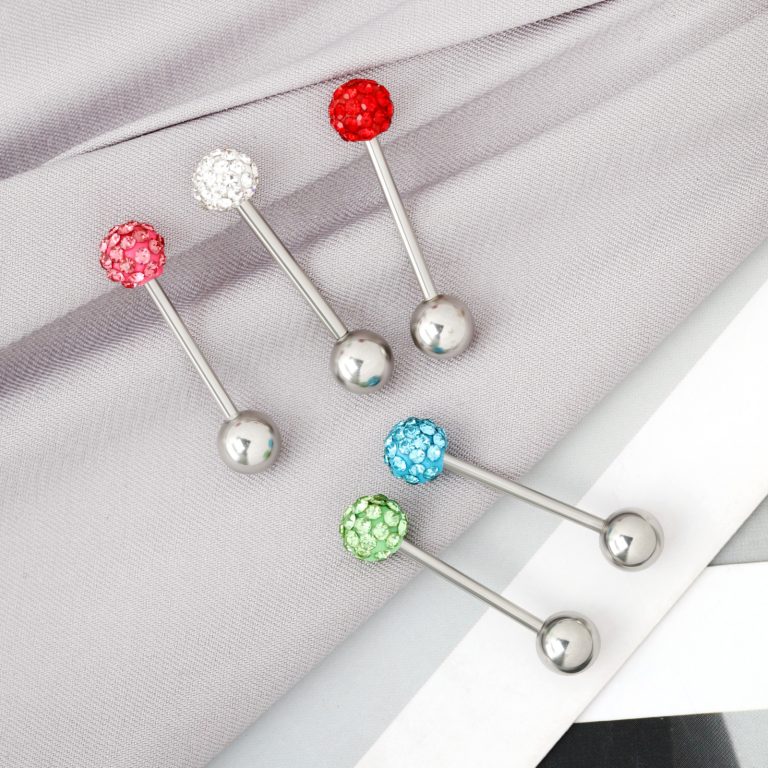 Colorful stainless steel diamond-encrusted tongue nails - Image 3