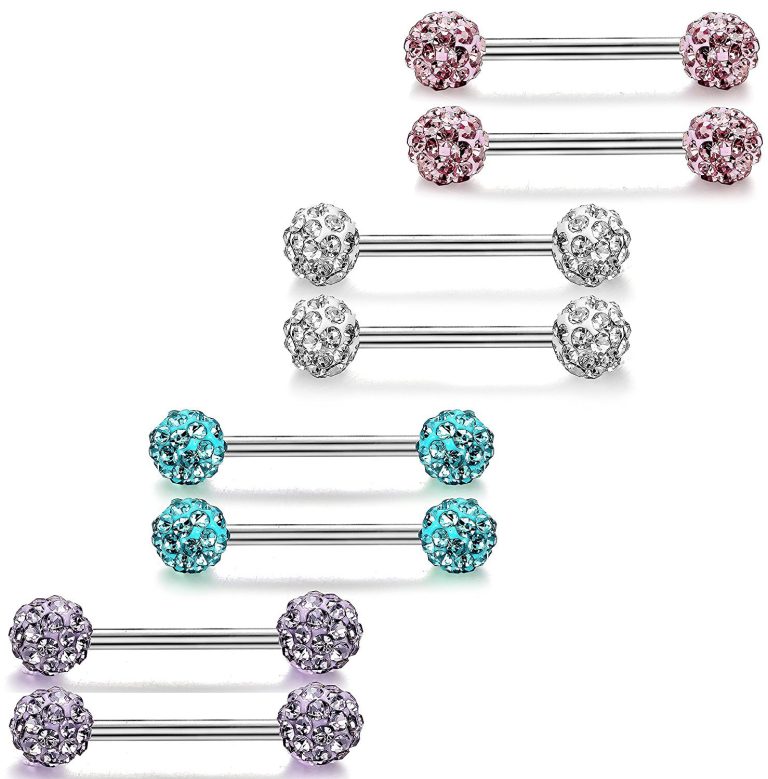 Stainless steel diamond-encrusted tongue nails (breast nails, ear nails, nose nails) - Image 4