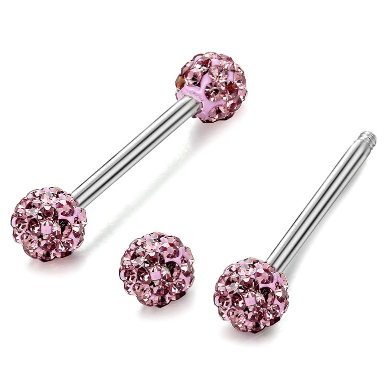 Stainless steel diamond-encrusted tongue nails (breast nails, ear nails, nose nails) - Image 5