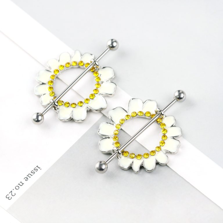 Stainless Steel Flower Shape Nipple Nails