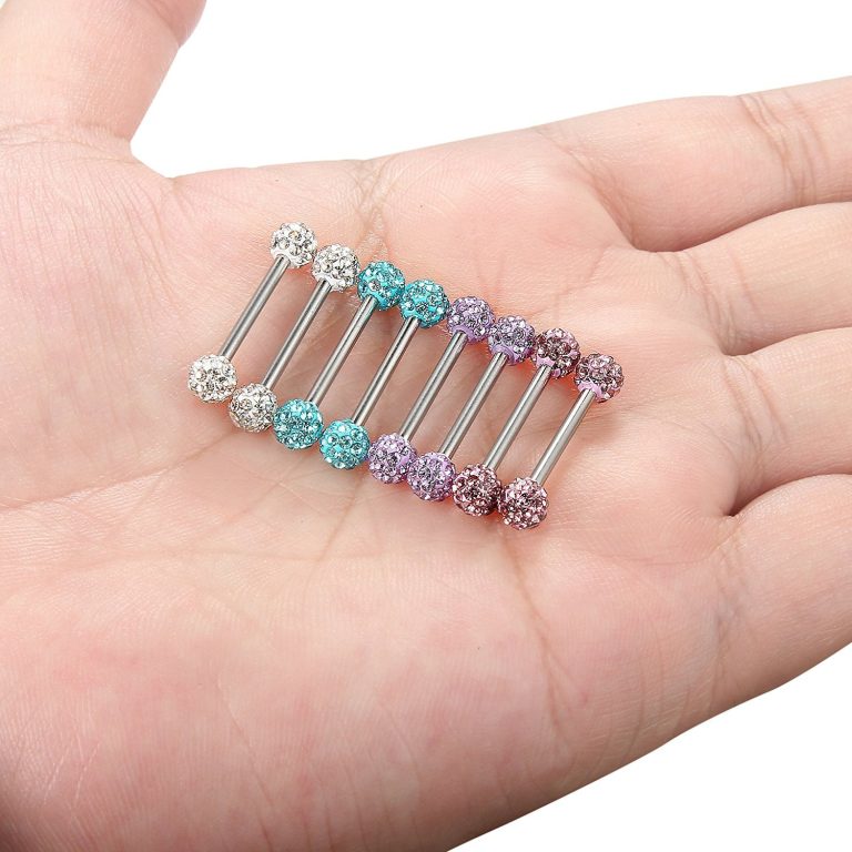 Stainless steel diamond-encrusted tongue nails (breast nails, ear nails, nose nails) - Image 7