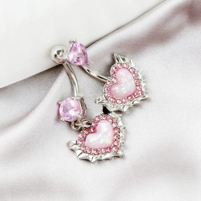 Pink heart shaped navel nail - Image 8