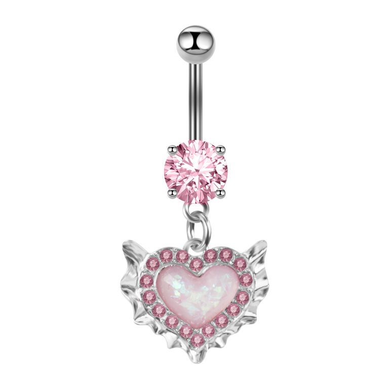 Pink heart shaped navel nail - Image 11