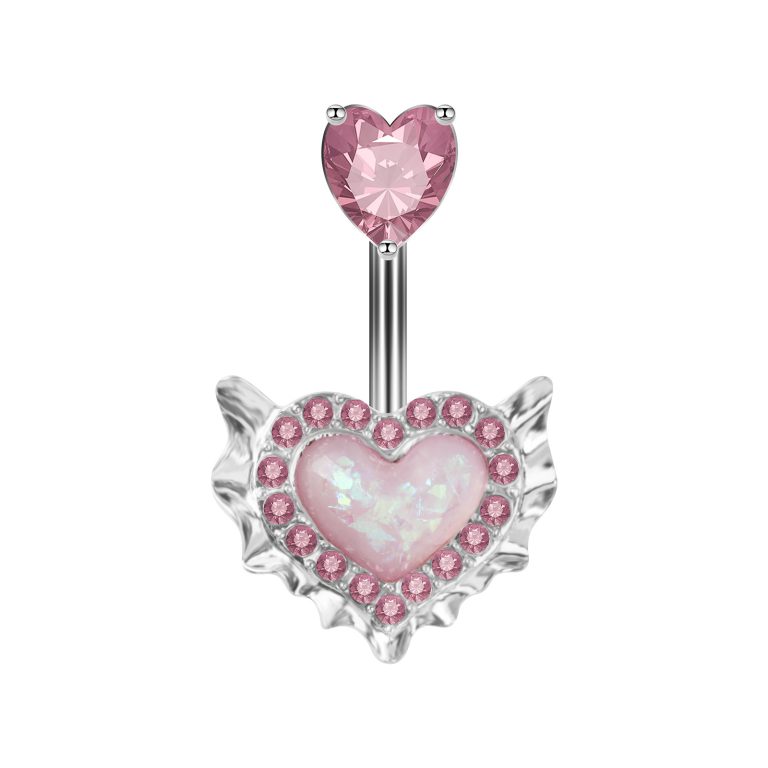Pink heart shaped navel nail - Image 12