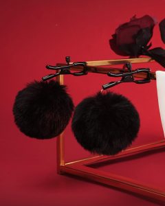 Plush Ball Nipple Clamps - Gentle Sensory Play Erotic Jewelry