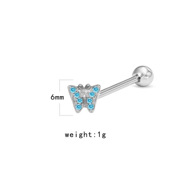 Stainless Steel Blue Butterfly Tongue Nails - Image 3
