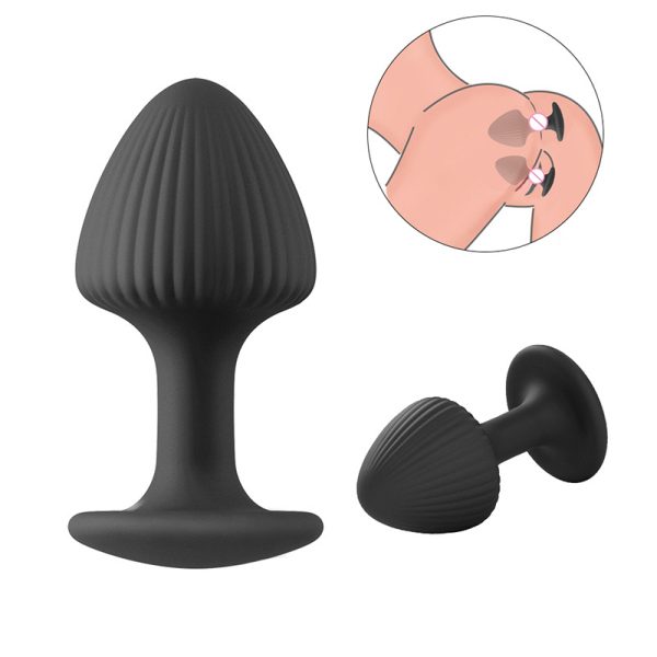 Black Mushroom Head Silicone Butt Plug (3 Pack)