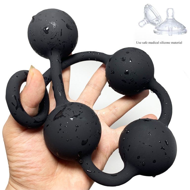 Exposed silicone anus beads for anal dilation