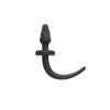 Black silicone large dog tail anal plug (30mm)