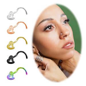 Fashion heart nose stud