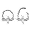 Diamond-encrusted bat-shaped pierced nose stud
